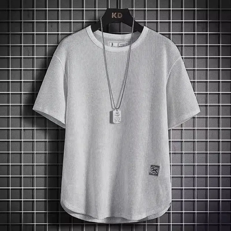 Luxury Brand Men Short-sleeved T-shirt Black Men Clothing Trend O-Neck Tops Tees Sportswear Fitness