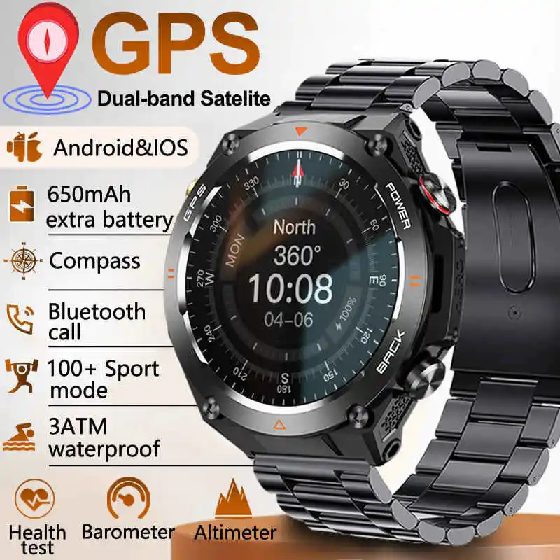 For HUAWEI Sports Smart Bracelet Men Watch 1.85 AMOLED Screen GPS Compass Altimeter Waterproof Bluetooth Call New Smart Watches