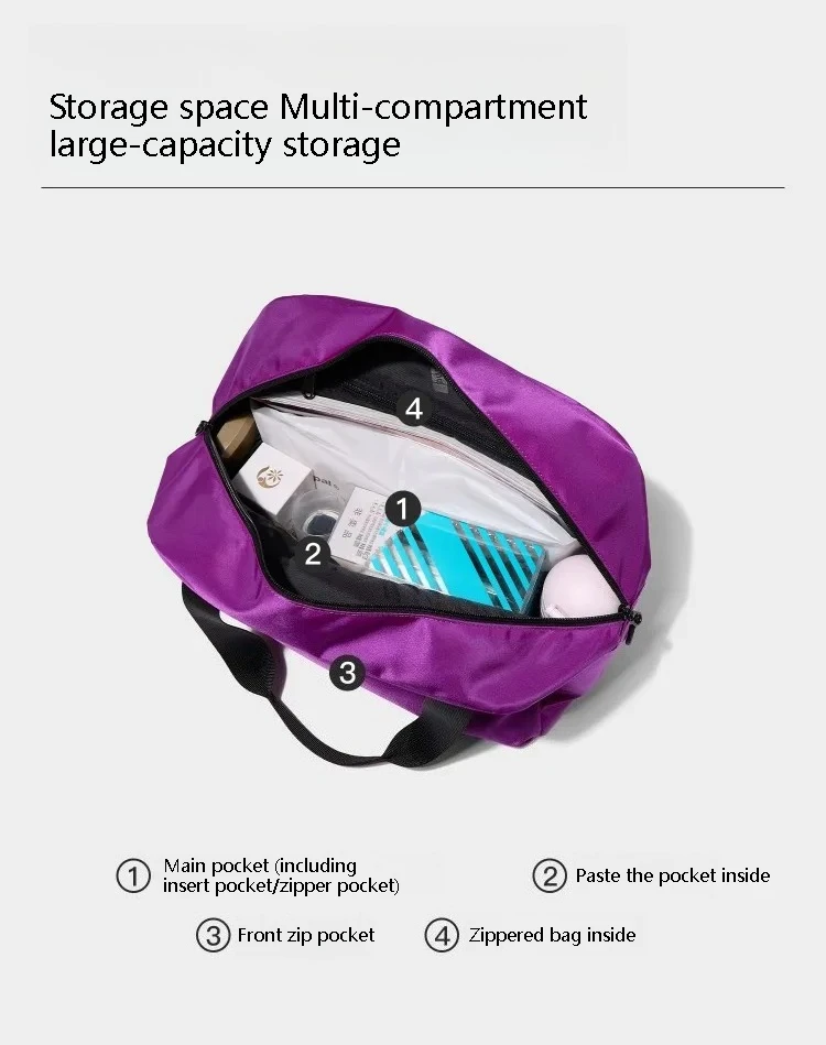 Fouvor Large Capacity Travel Bag Women Duffel Bags Luggage Organizer Weekend Carry On Sports Bags with Luggage Sleeve 3062-01 view 6