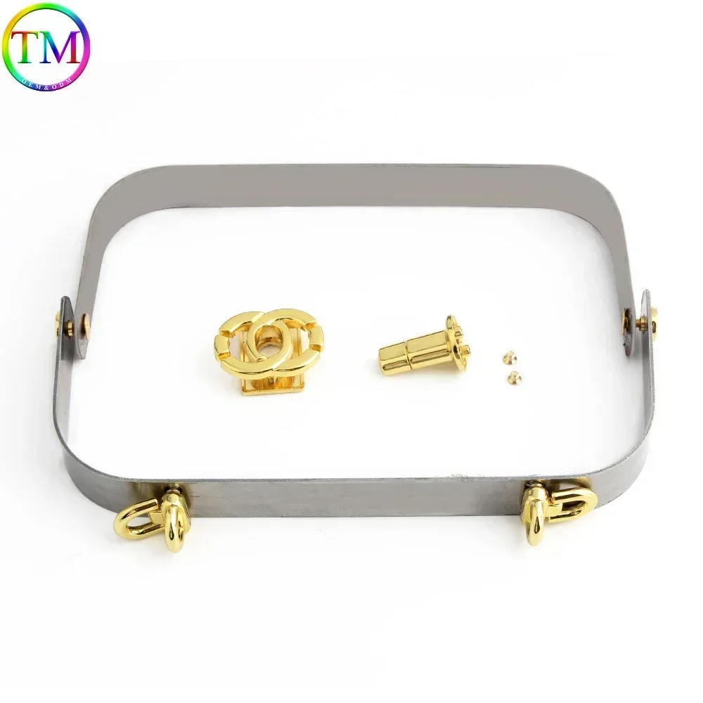 2/4/8PCS 16.7x6.7cm K Gold Iron Internal Wire Frame For DIY Sewing Brackets Luggage Handle Handbag Kiss Clasp Lock Accessories