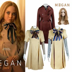 M3gan Cosplay Costume Megan Dress Ai Doll Robots Skirt Top Socks Horrible Movie M3gan Cosplay Dress Outfit For Woman