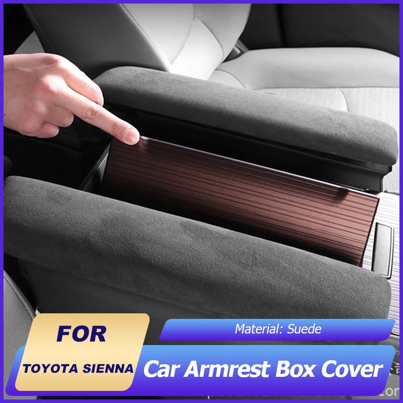 

for Toyota Sienna LE MK4 2021 2022 2023 2024 Car Center Console Armrest Box Cover Suede Trim Scuff Plate Protectors Accessories