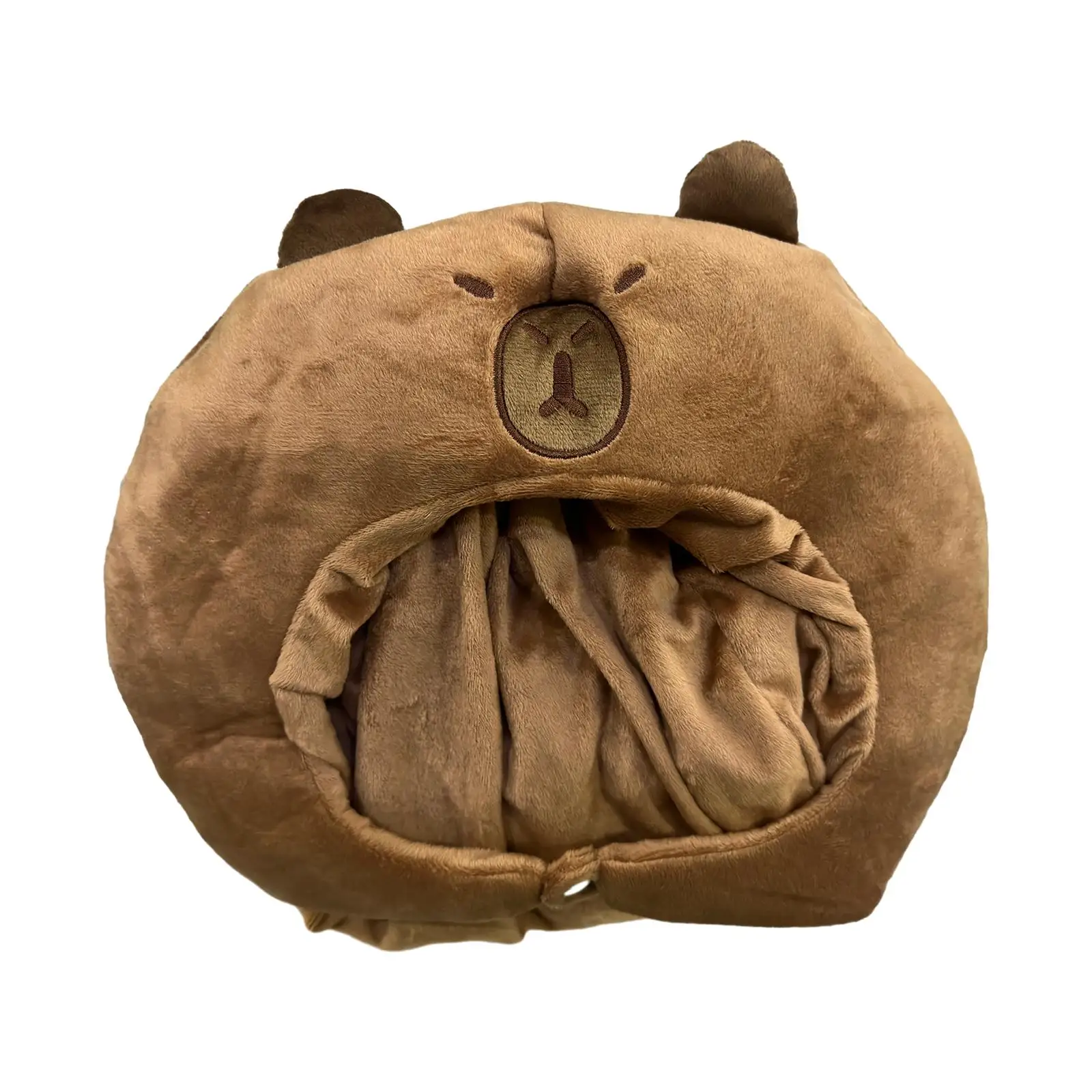 Plush Headgear Costume Dress up Capybara Headdress Head Cover Capybara Cap for Carnival Role Play Nightclubs Festival Winter