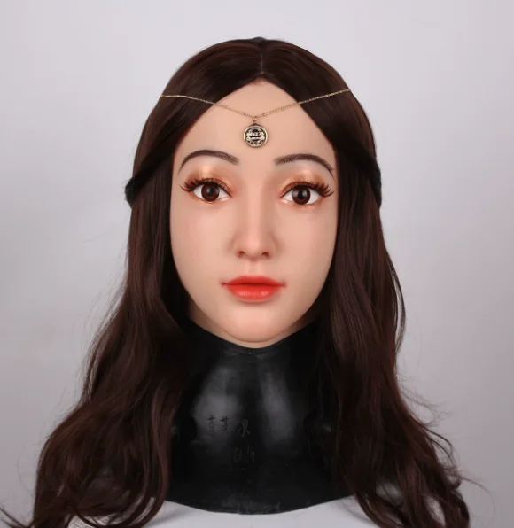 Realistic Silicone Head Mask Christinn Head Cover Ideal for Cosplay, Pranks, and Male-to-Female Crossdressing No Fake Eyes image 3