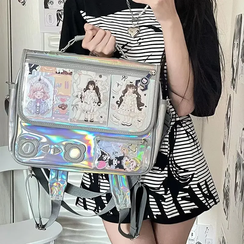 

JK New Transparent Ita Bag Chic Designed Fashion Crossbody Bags for Women 2024 Popular Display Shoulder Bag PU Bolso Сумка