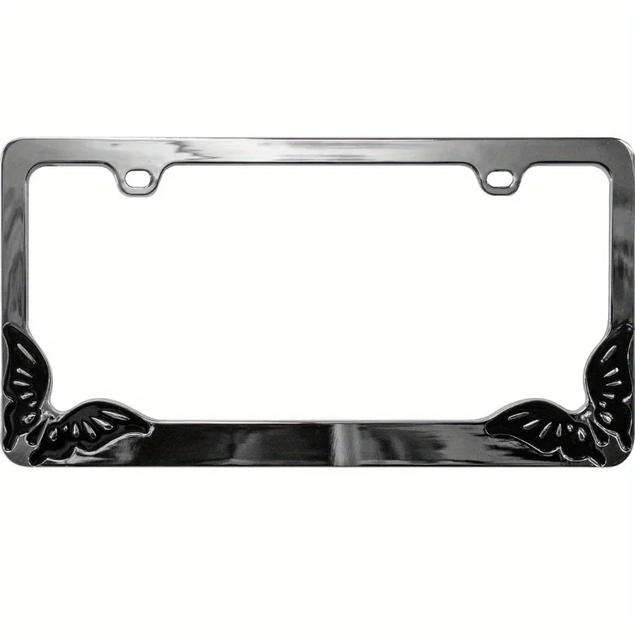 

Universal Metal License Plate Frame - Butterfly,Easy to install, weather-resistant,Long-lasting and durable