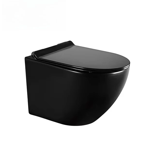

European Wall Hung Wc Matt Color Bathroom China Factory Matte Black Wall Mounted Toilet