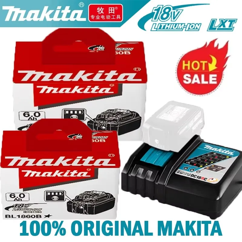 

100% Original Makita Battery, 6.0Ah 18V Rechargeable Battery for DHP489 DGA404 DDF487 DTD173 DAS180 Makita 18V Power Tool