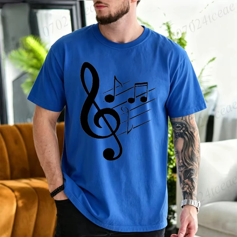Men Women Vintage Music Note Print T Shirt Minimalist Musical Staff Graphic T-Shirts Short Sleeve Tee Tops Music Lover Gift
