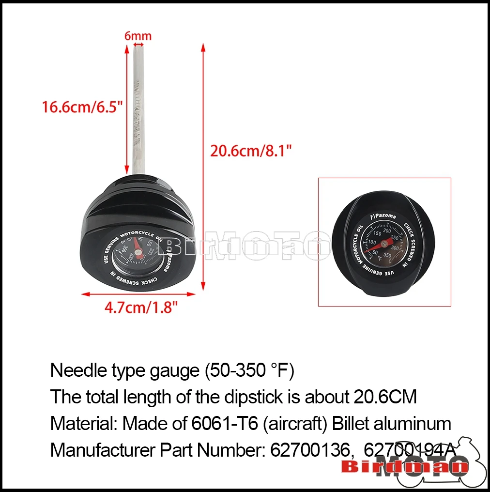 Oil Temperature Dipstick For Harley FLRT FLHTCUTG FLHXST FLHX  FLTRXS FLTRK FLTRU FLTRX FLHTCU FLHTK FLH FLHP FLHRXS FLHR FLHFB