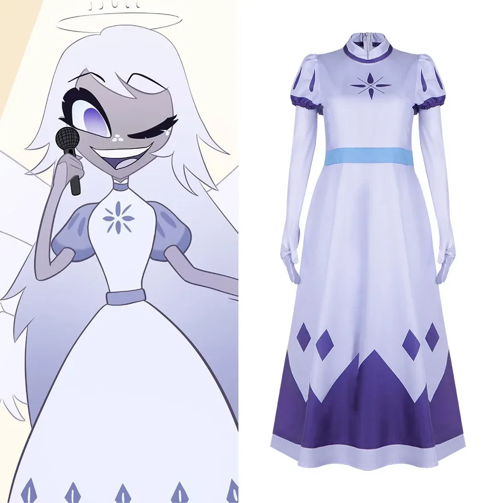 

Hazbin Engel Emily Seraphim Cosplay Kostuum Cosplay Hotel Vrouwen Verkleedkleding Outfit Halloween Uniform Hasbin Hazubin