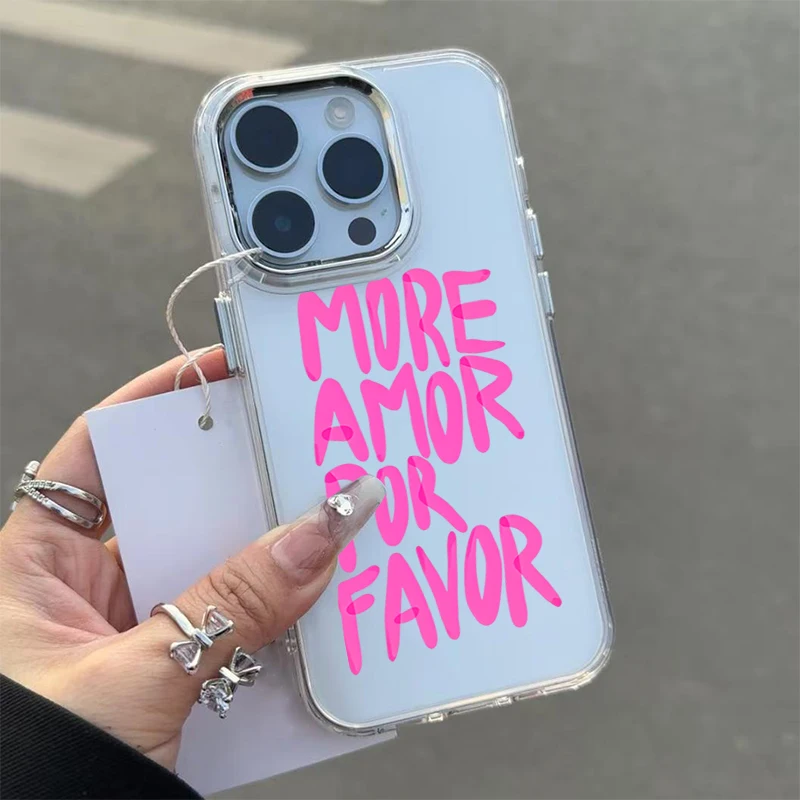 More Amor Por Favor Handyhülle für Samsung Galaxy S26 Ultra Plus 5G S25 FE S24 S23 S25 S26 Transparente Stoßfeste Weiche TPU-Schutzhülle