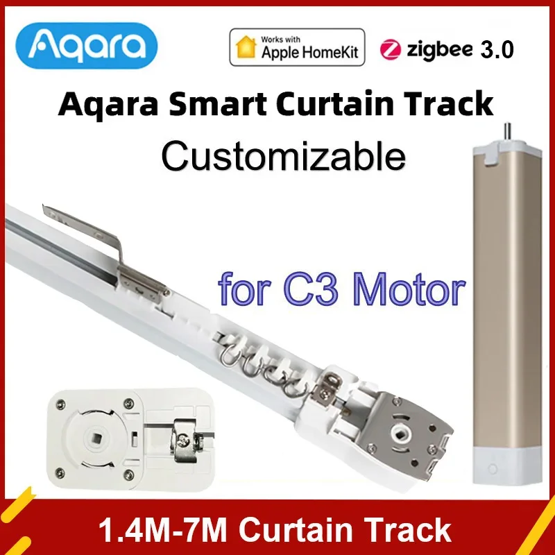 Aqara Smart Curtains Track Electric Cornice Rail Rod for C3 Zigbee 3.0 Motor Home Automatic Curtain Control System for Homekit