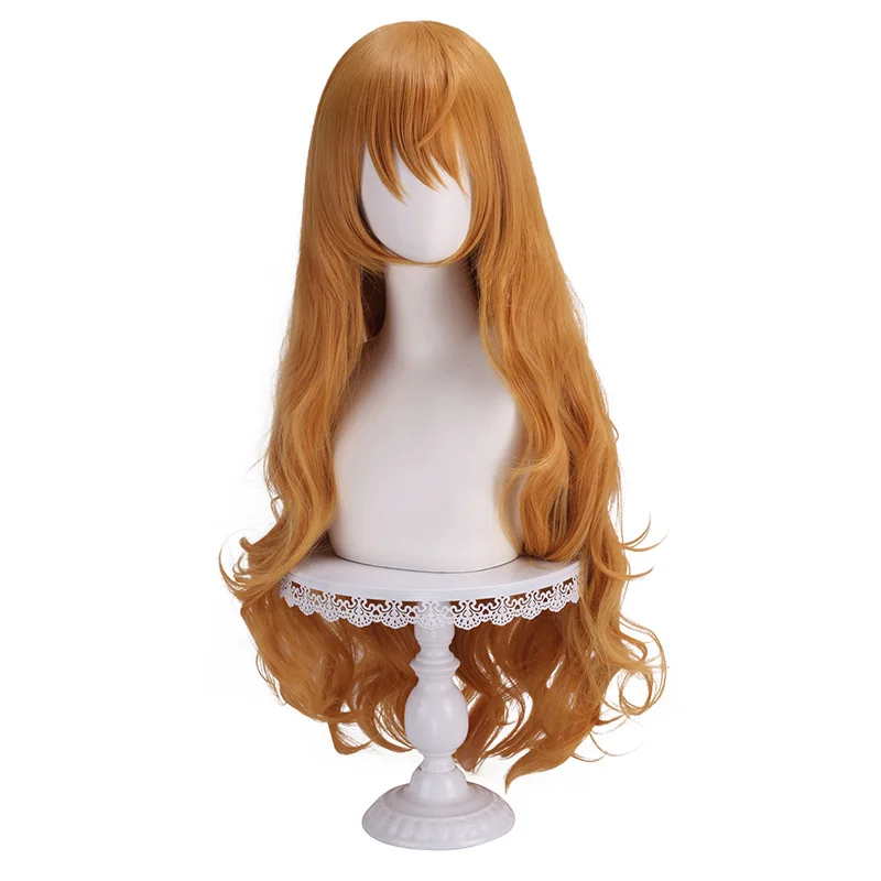 Synthetic Long Orange Wavy Cosplay Wig - Heat Resistant Anime Party Hair (Nami-Inspired Style) image 2