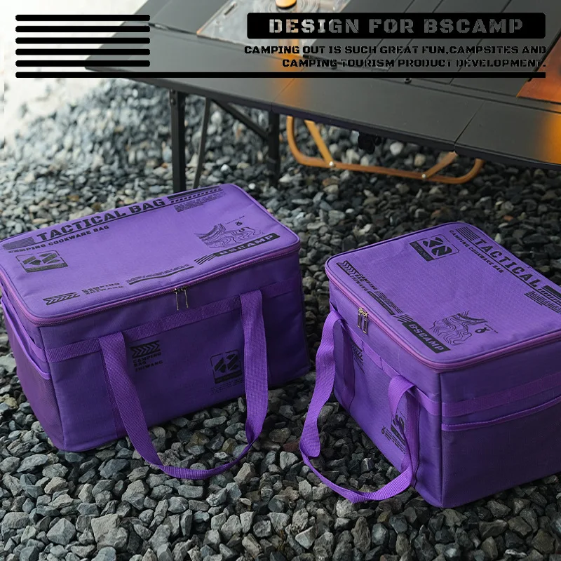 1pc, Outdoor Large Capacity Camping Storage Bag,30-42L Insulated Folding Box for Picnic, Tableware & Field Equipment Waterproof