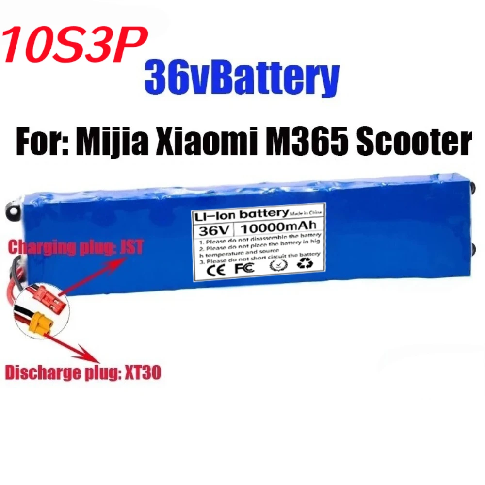 

Rechargeable Lithium Battery Pack 36V 10S3P 10Ah 18650 for M365 Electric Scooter and Similar Models Replacement Battery with BMS