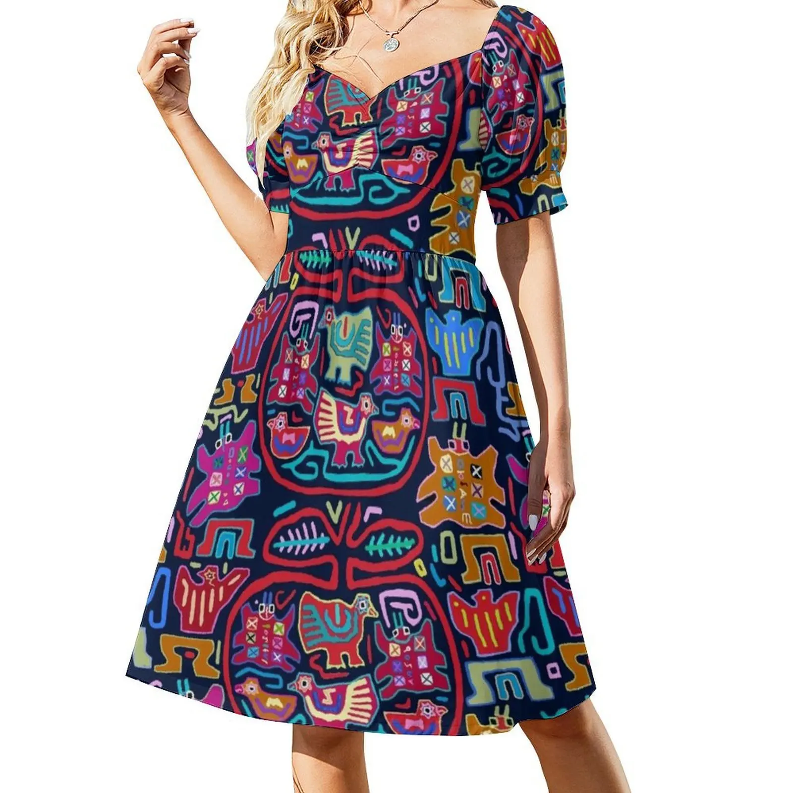 كونا الهندي باجارو مولا فستان سموك الأزهار للنساء الربيع الصيف فستان كاجوال للحزب فرجينيا فيفيير فاغابوند الفن الشعبي #2