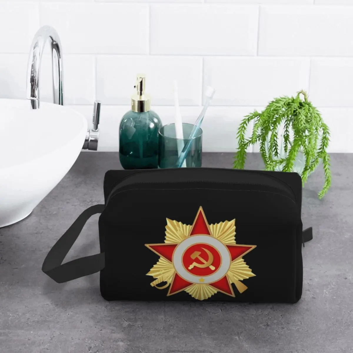 CCCP Star-Soviet-Union USSR Makeup Bag Cosmetic Organizer Storage Dopp Kit Toiletry Cosmetic Bag for Women Beauty Travel