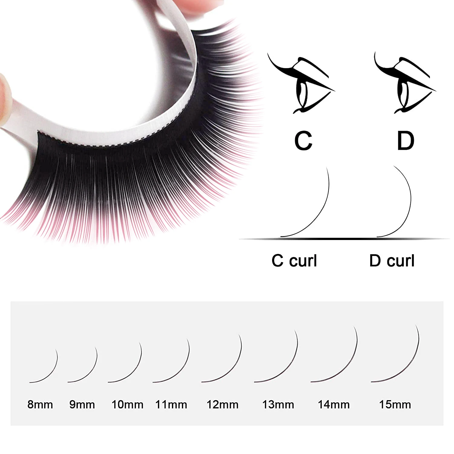 Comango New Gradient Pink Red Green Blue Purple Color Eyelash Extension Individual Faux Mink Ombre False Eye Colored Lashes