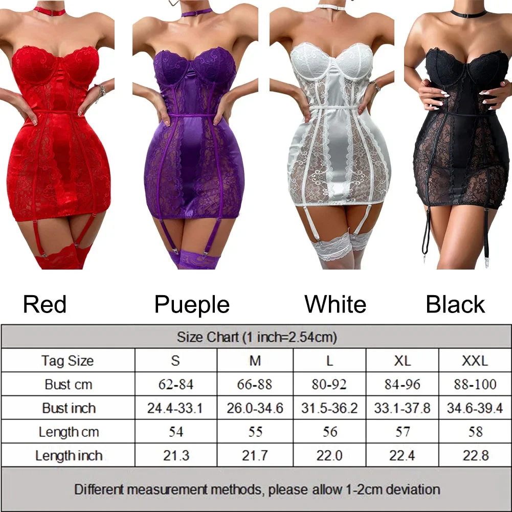 Women Sexy Hot Girl Patchwork Short Skirt Halter Neck Slim Fit Sexy Lingerie Set Erotic Dress Sex Clothes Nighties