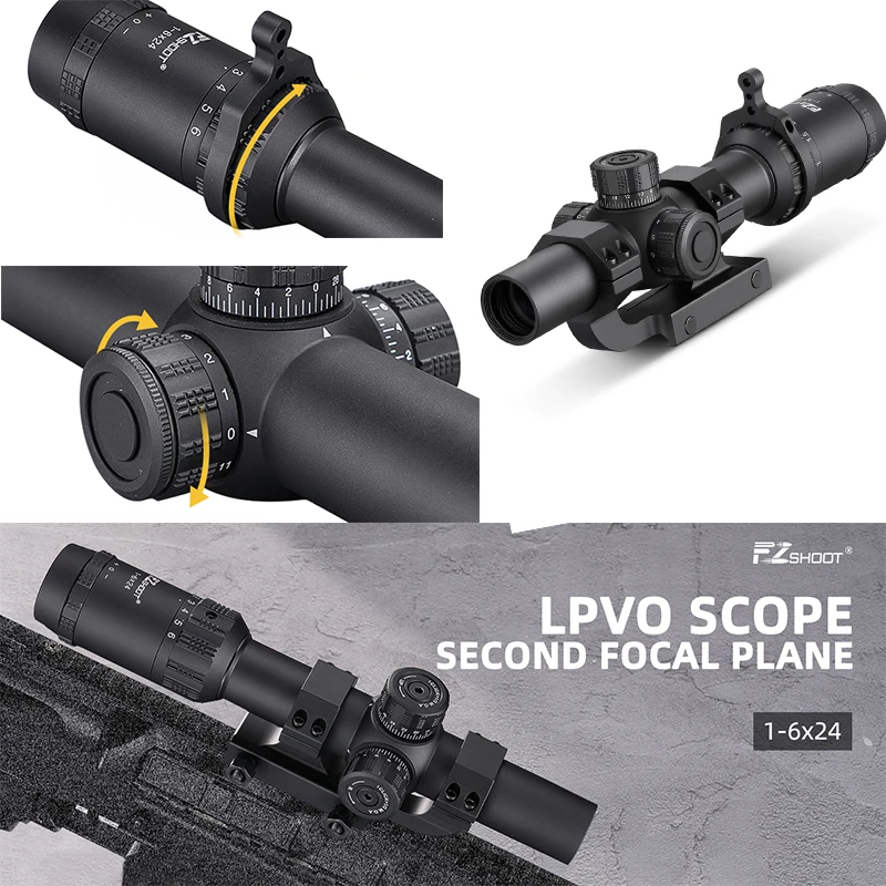 

EZshoot LPVO Rifle Scope with Cantilever Mount Illuminated Rangefinder Reticle Second Focal Plane Riflescopes with Zero Reset