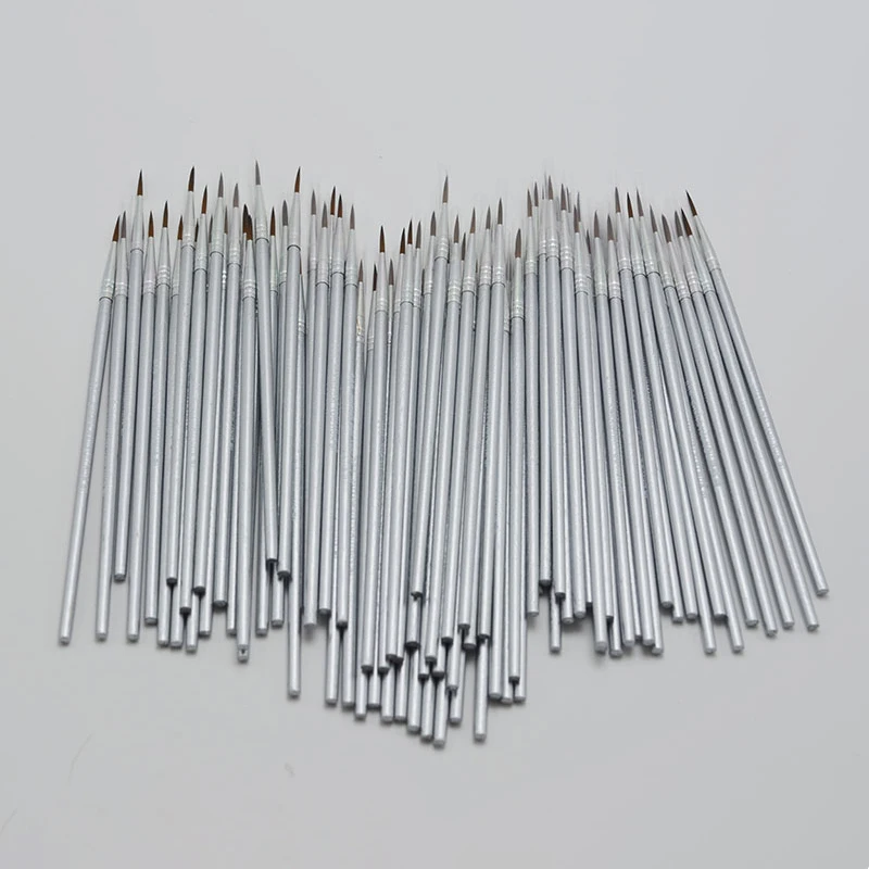 10 Pcs/set Nylon Hair Silver Rod Hook Line Pen Painting Brush Children DIY Art Supplies Art Stationery Watercolor Painting Pen