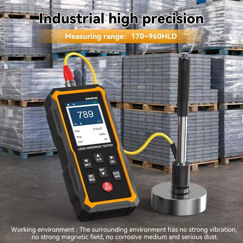 Sndway Leeb Hardness Tester 170-960HLD Customized LOGO Metal Steel Rechargeable Digital Alarm Sound SW-6210A Hardness Testers
