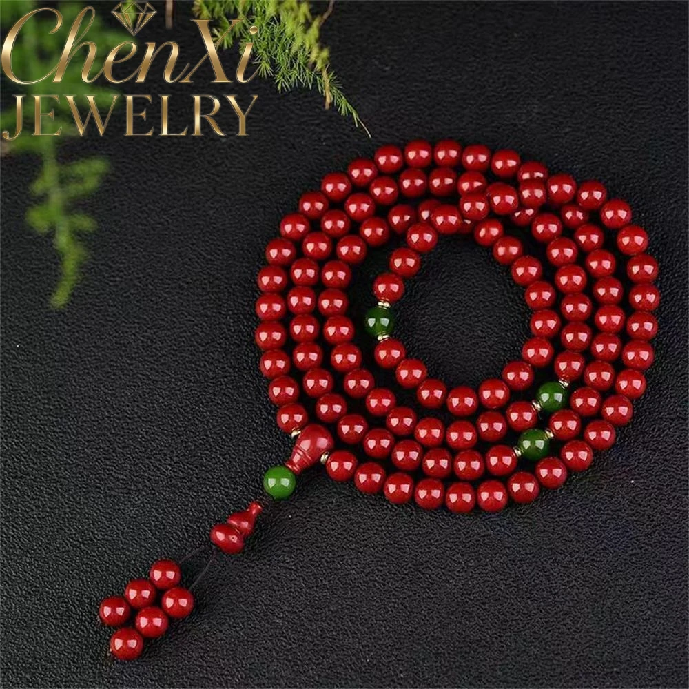 

High-End Cinnabar Gourd Multi-Circle Round Bead Bracelet Luxury Quality Fashion Fine Jewelry Exquisite Popular Elegant Charms