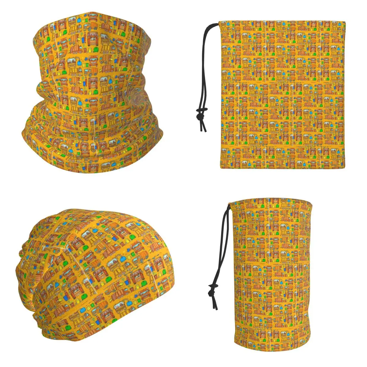 Garbage Truck Design Trashtrucks Rubbish Collection Vehicles Bandana Neck Cover Wrap Scarf Cycling Balaclava Adult Washable