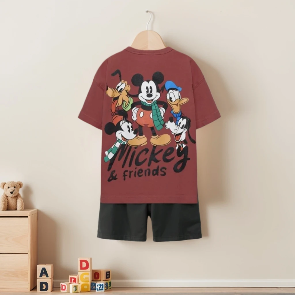 Set per bambini di marca Set di vestiti estivi di Topolino Ragazzi Bambini T-shirt a maniche corte e pantaloncini Abiti Set di top casual alla moda