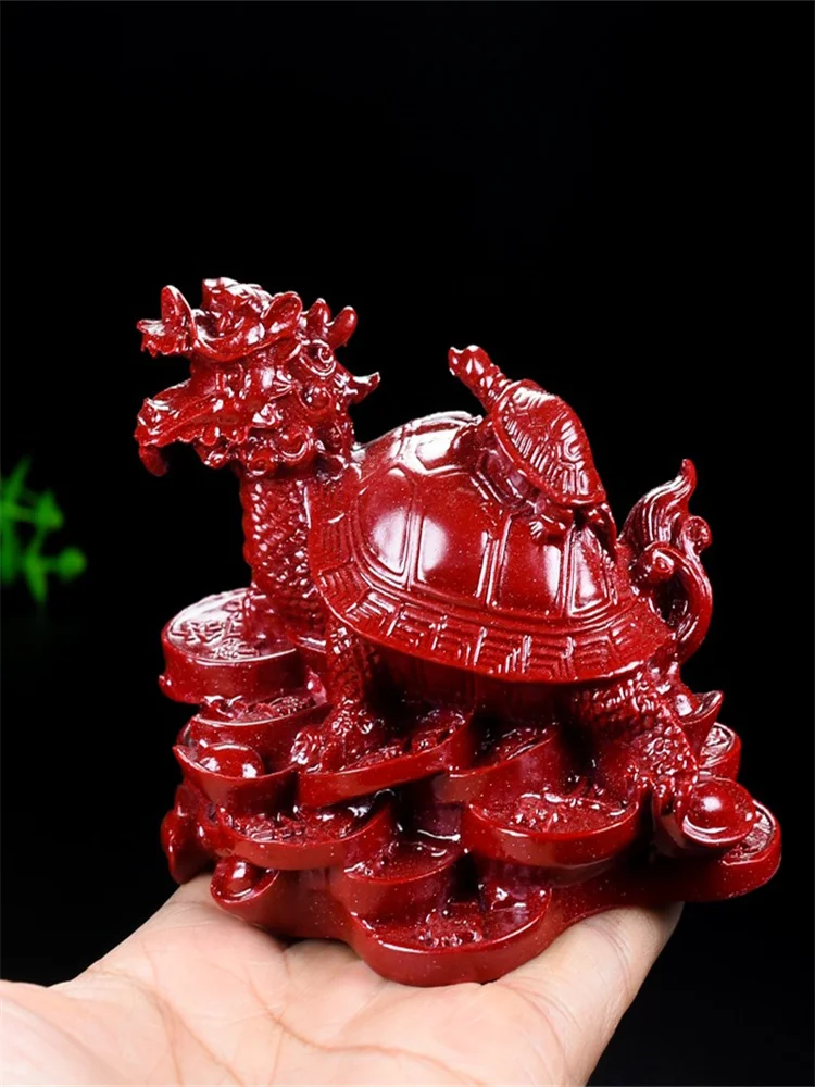 

Cinnabar dragon turtle car jewelry handicrafts natural purple gold sand mother and child turtle to keep safe