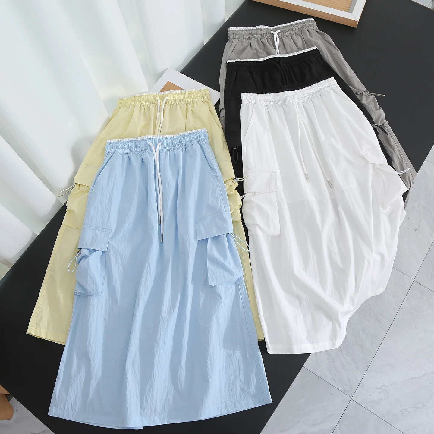 High Waist Quick Dry Midi Skirt Color Block Outdoor Casual Half Skirt Women's Spring Summer New Style Mountain Series Workwear