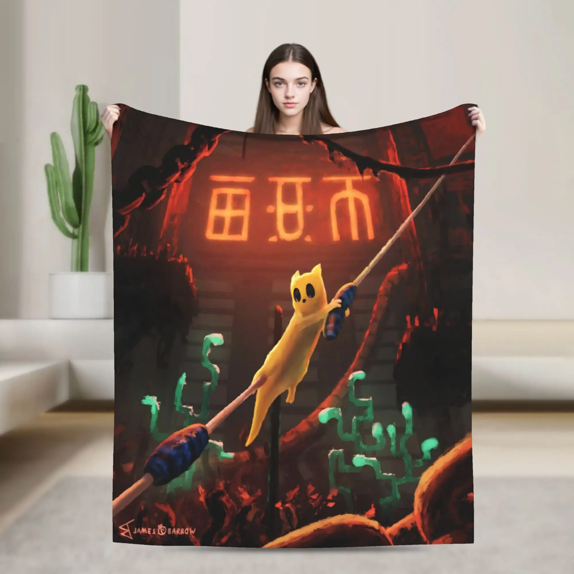 Y2K Rain World Slugcat Indie Game Survival Platformer Blankets Ultra-Soft Flannel  Comfortable Throw Blanket Machine Washable