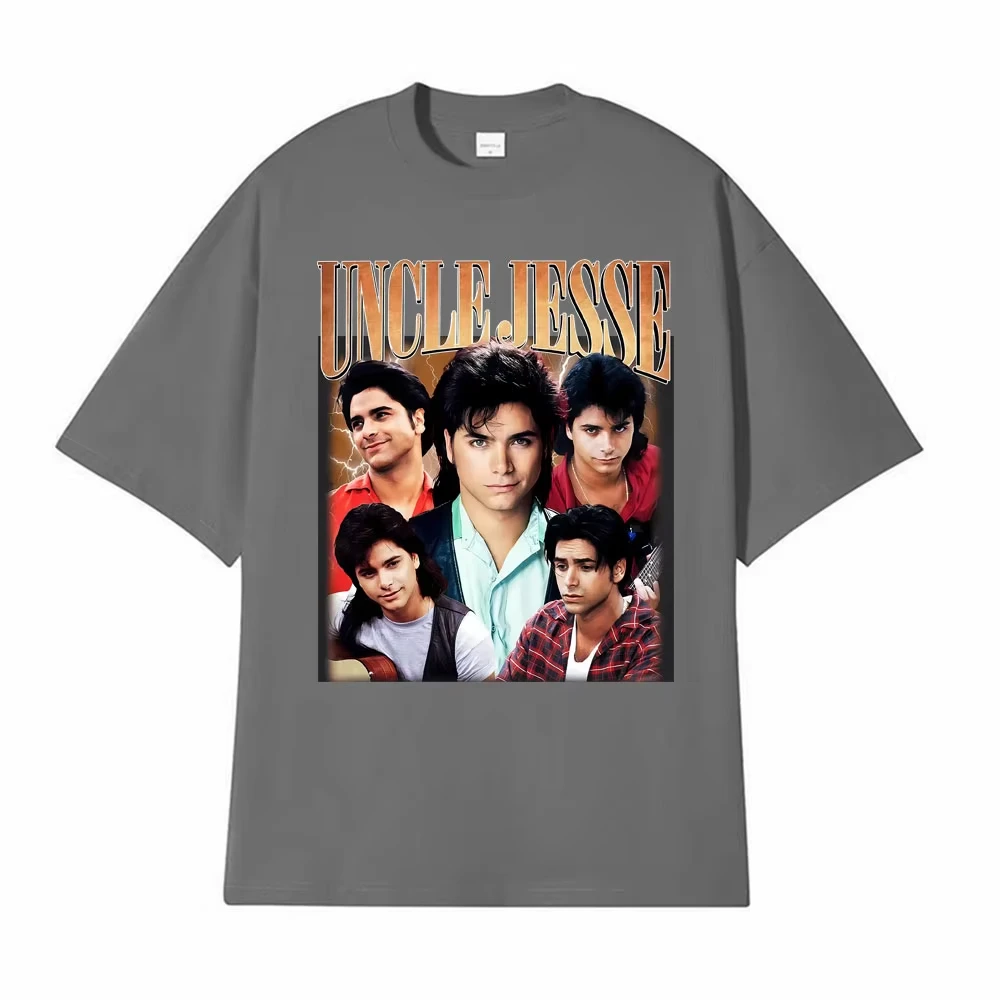 Uncle Jesse Full House Tribute Tee John Stamos 90s Vintage T-shirts for Men Women Gothic High Street 100% Cotton Comfort T Shirt