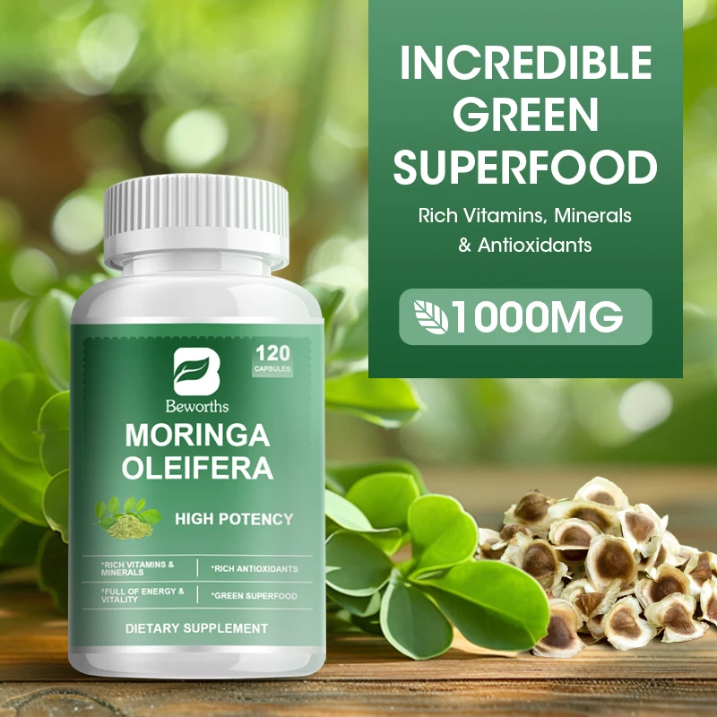 Beworths Moringa Extract Capsule Help Digestion Cognition Support Relaxation Relieves Tension Antioxidant Immune Health Support