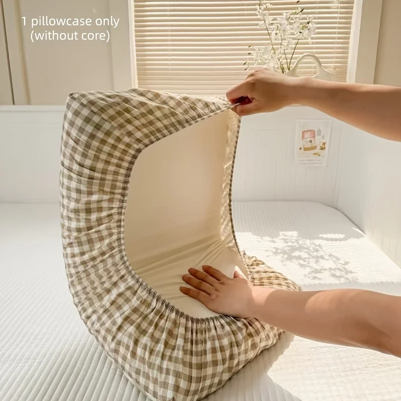 1pc Summer Cool Pillowcase 100% Cotton - Breathable Air Conditioning Pillow Cover for Hot Sleepers No Insert Included 48x74cm