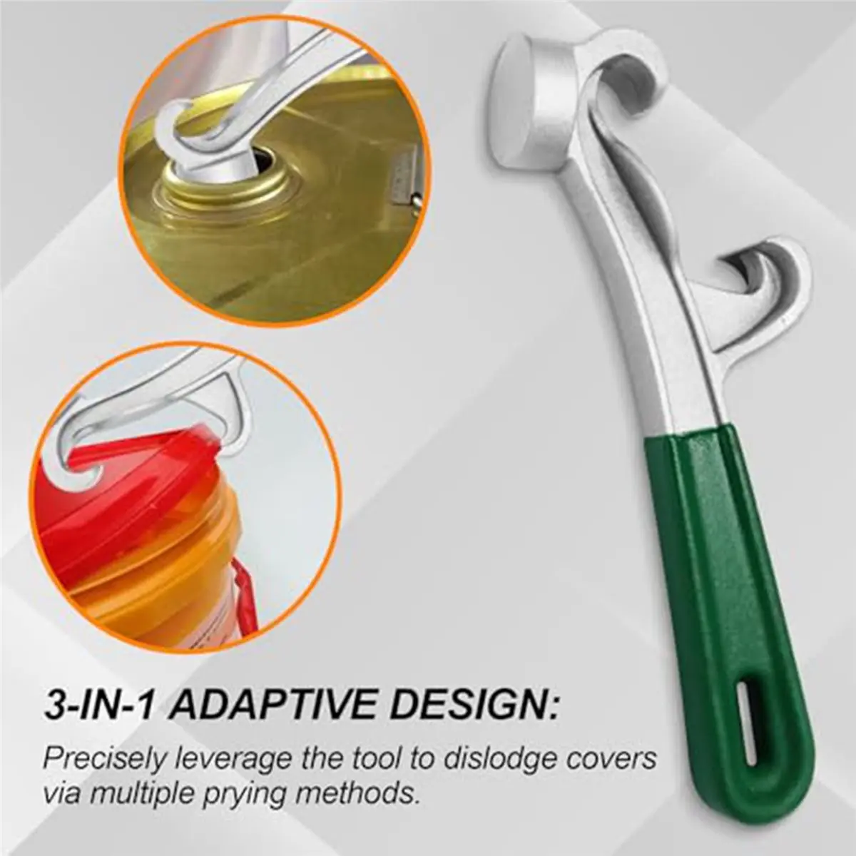 Manual Bucket Opener Tool 5 Gallon - Heavy-Duty Aluminum Lid Pail Wrench with Non-Slip Rubber Grip, Effortlessly Open
