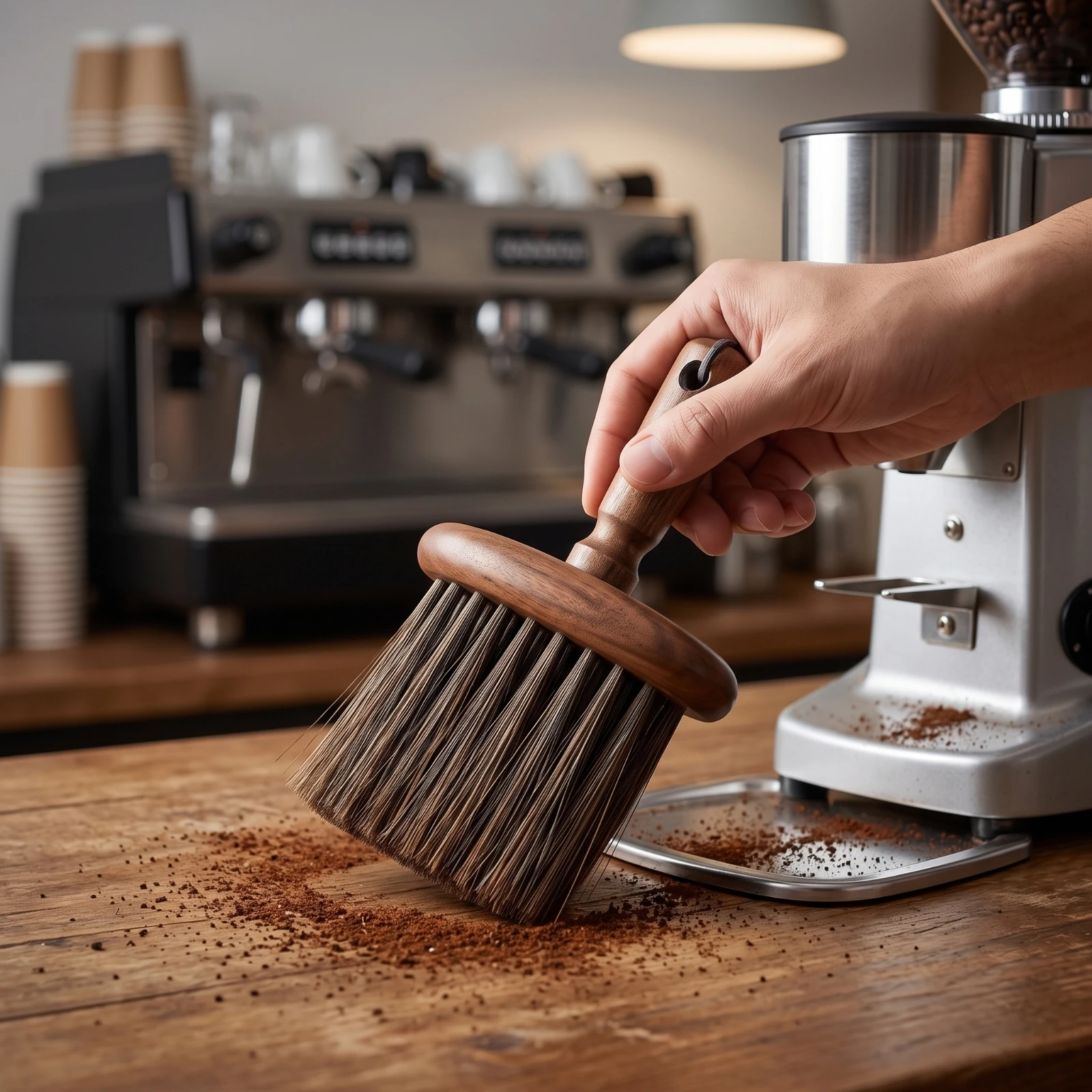 Coffee Grinder Cleaning Brush Ergonomic Coffee Grinder Brush Sturdy Small for Baristas, Espresso Station