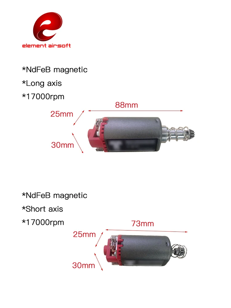 Element M120/140/160 Airsoft Motor AEG/ EBB Motor 17000RPM Long/ Short Axis for Airsoft M4/MP5 M16 G3 P90 AK