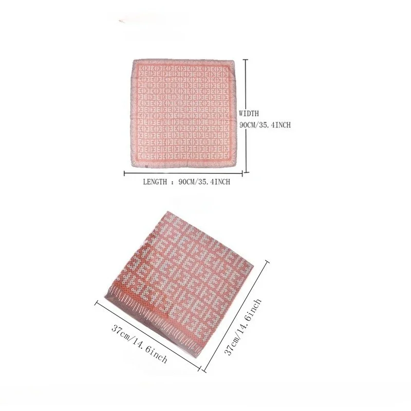 Fashionable and Versatile New Korean Style Simple Checkered Printed Light Luxury Silk Scarf Square Scarf view 4