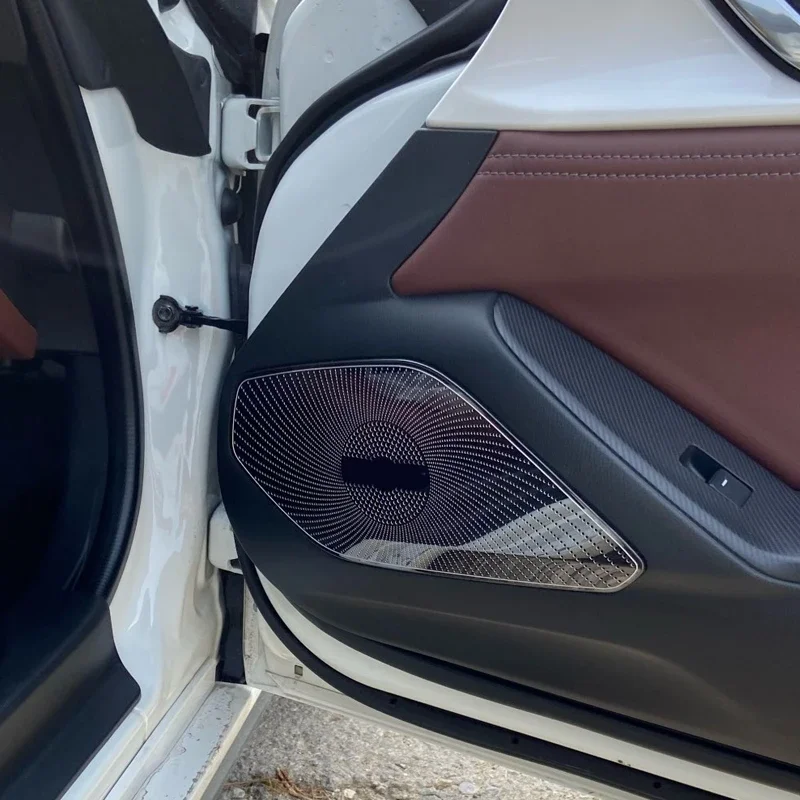 For Mazda MX-5 MX 5 RF MX5 ND 2016-2022 steel Front door Horn Hood Speaker Cover Sound Decorative Frame Sequins Car Accessories