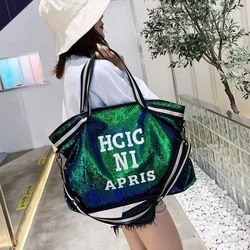 Travel Bag Women's Crossbody Shoulder New Large Capacity Lightweight Sequin Tote Bag for Short Trips Out Duffel Bag Women 2025