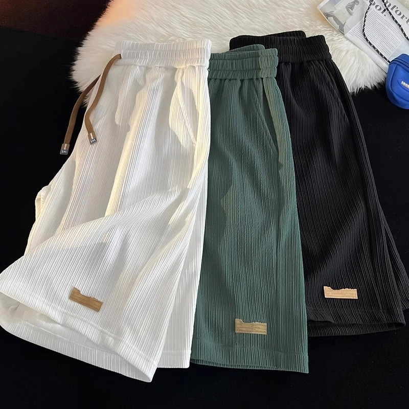 

Ice Silk Casual Shorts Women's Summer Thin Sports Loose Large Size Beach Quick Dry Five-Point Pants Commute Style Korean Version