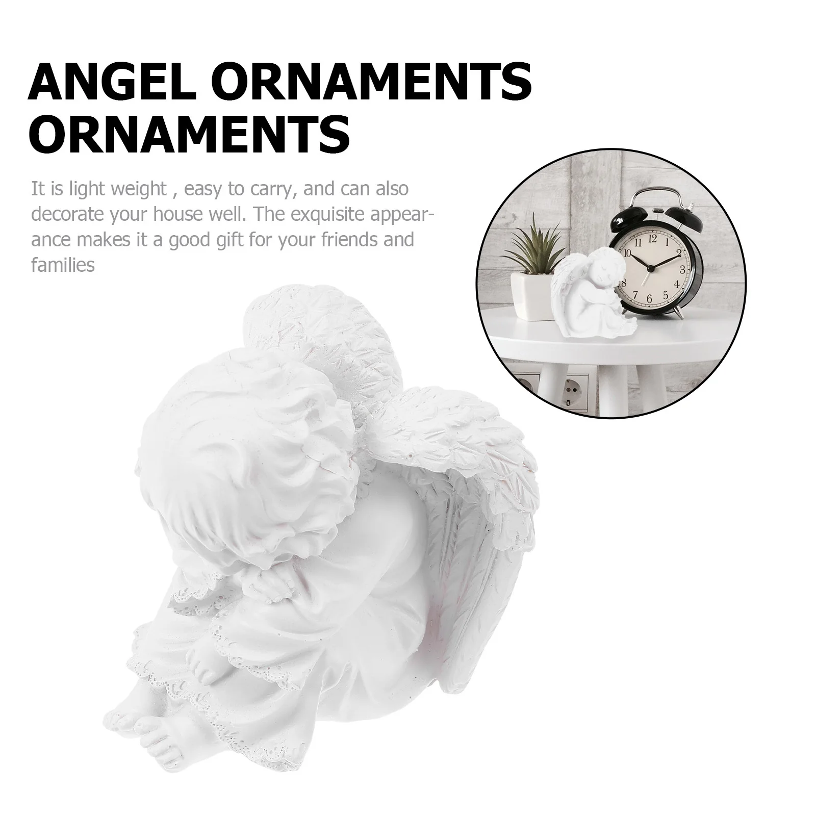 

1Pcs Angel Ornament Resin Lovely Desktop Decoration for Home Office Tabletop Decor Resin Miniature Creative Table