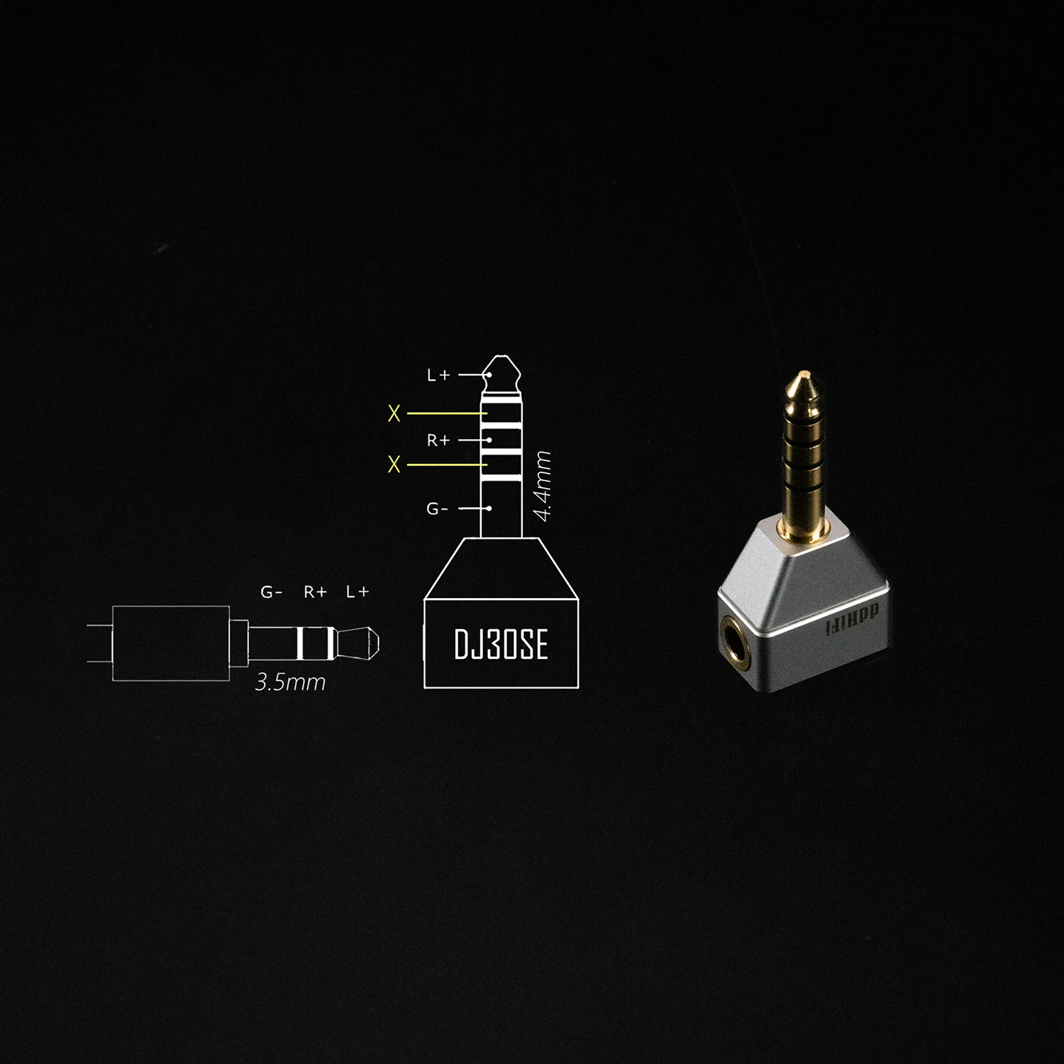DD ddHiFi DJ30SE 4,4-mm-Stecker auf 3,5-mm-Buchse, symmetrischer auf Single-Ended-Adapter für HiFi-Audio-Player – Detail 8