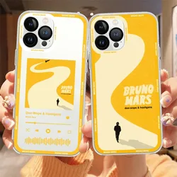 Singer Bruno Mars Phone Case For iPhone 11 12 Mini 13 14 15 Pro Max Transparent Shell