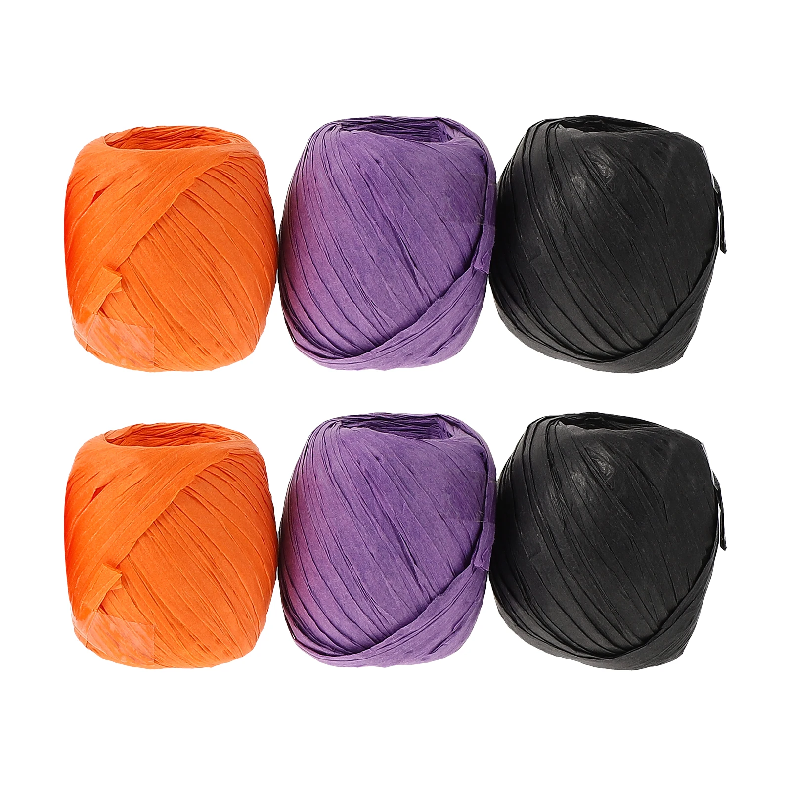 

6 Rolls Decorative Paper Present Decoration Raffia Ribbon Halloween Ribbons Craft Theme Packing Rope