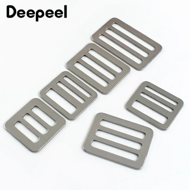 2/5/10Pcs 26-50mm Stainless Steel Tri-Glide Slider Buckle for Backpack Strap Safety Belt Adjust Clasp DIY Hardware Accessories
