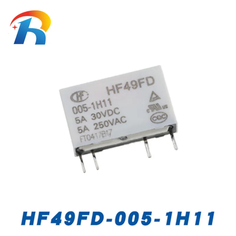 Free Shipping 100Pcs Power Relay HF49FD-005-1H11 5V HF49FD-012-1H11 12V HF49FD-024-1H11 24V HF49FD 05 012 024 1H11 4Pin 5A Relay