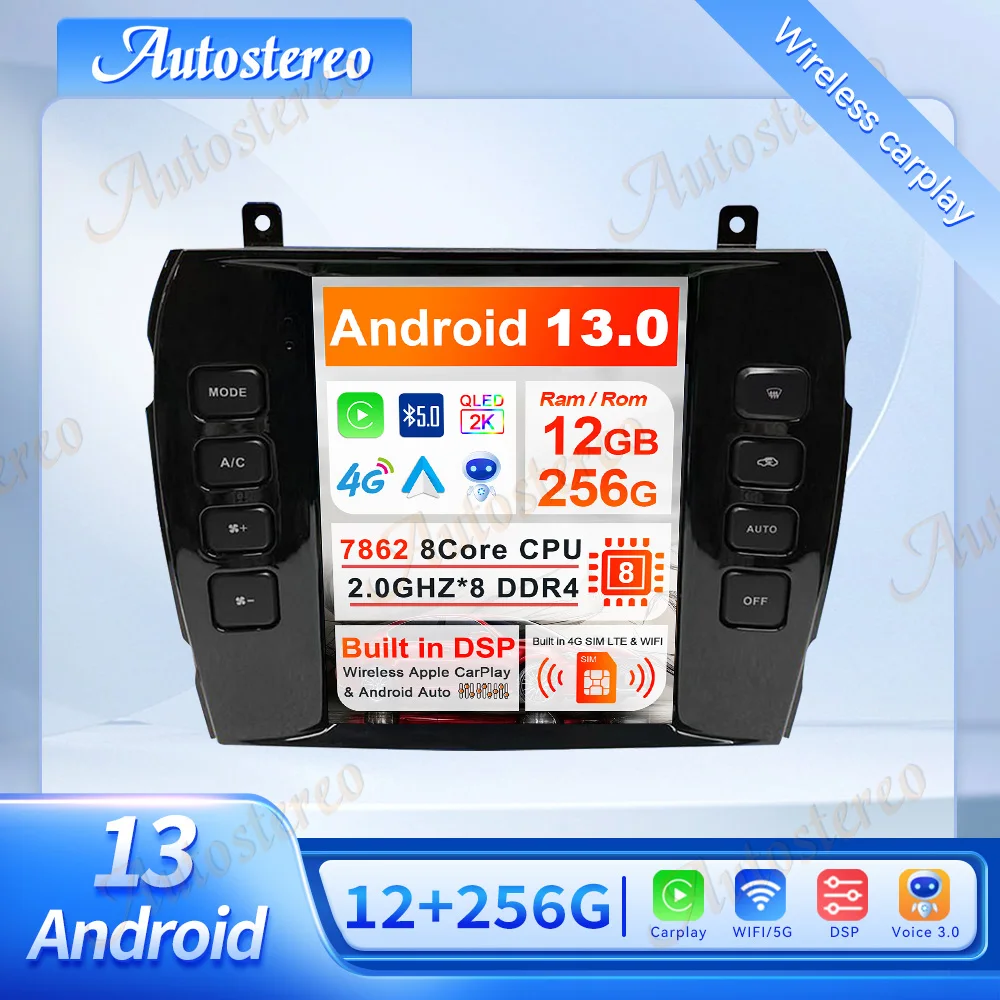 Android 13 For Jaguar XJ X-TYPE X Type 2004-2011 Car Radio Multimedia Player DVD Automotivo Auto GPS Navigation Carplay DSP